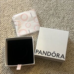 Pandora White Jewelry Box with Black Interior